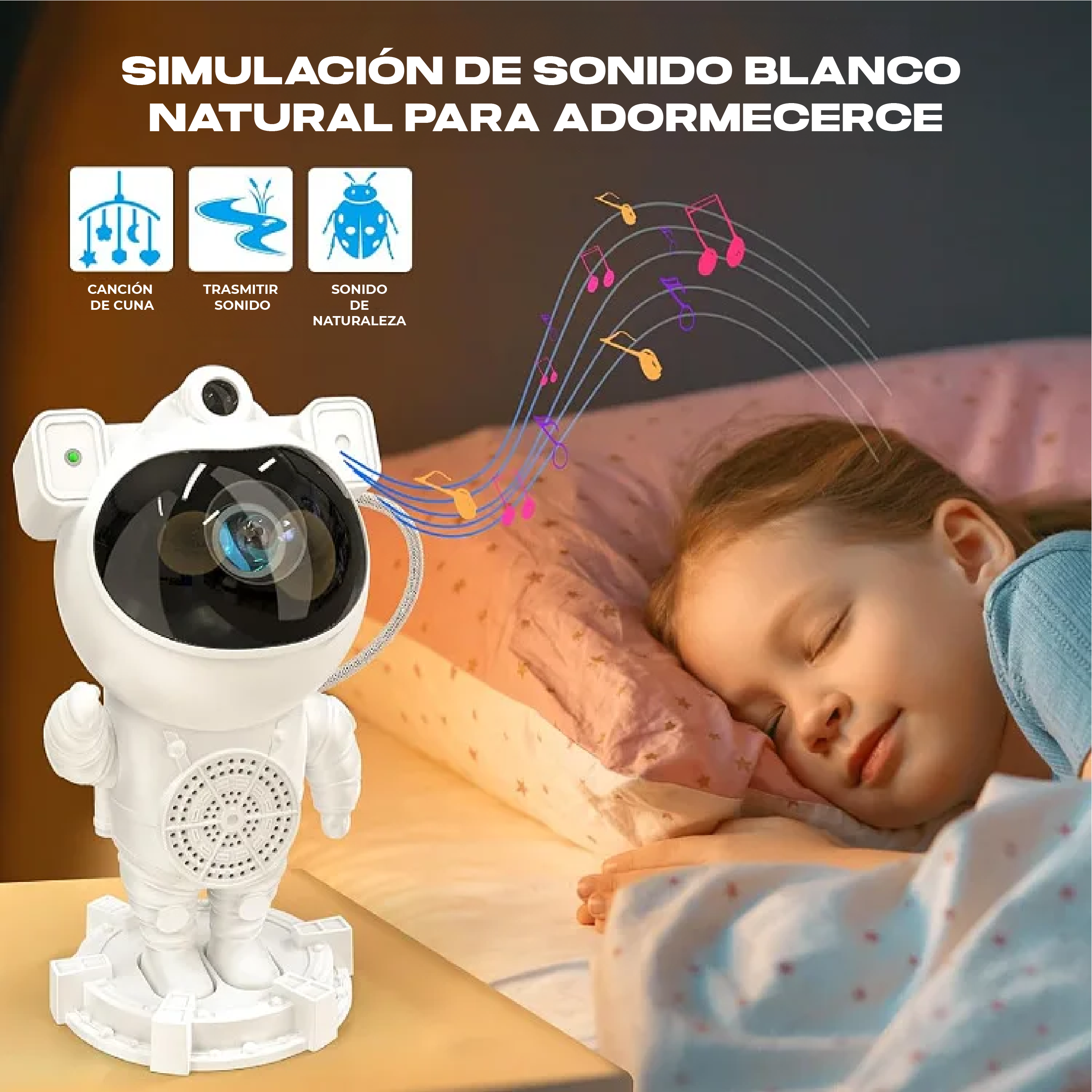 PROYECTOR ASTRONAUTA CON PARLANTE BLUETOOTH  - SONIDO FULL HD